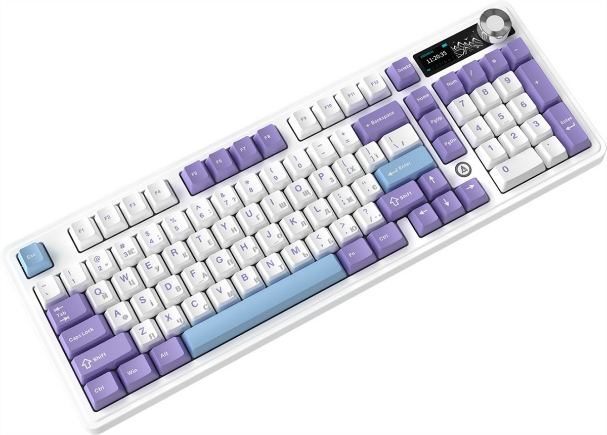 Клавіатура бездротова Ajazz AK980 V2 (AK980-V2-G-PWB) Біла (White) 214997 фото