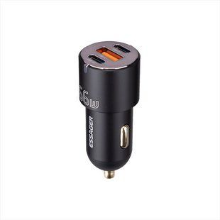 Автомобільний зарядний пристрій Essager City Dual Type-C+USB 66W (ECC2C1A-FF01) Чорний (Black) 142515 фото