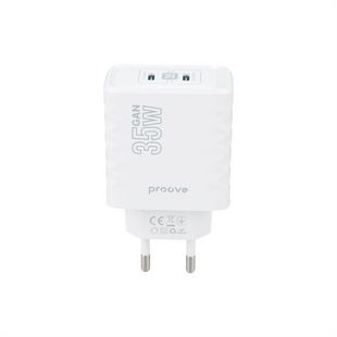 Зарядний пристрій Proove Speed Surge Gan (2 USB-C) 35W Білий (White) 139216 фото