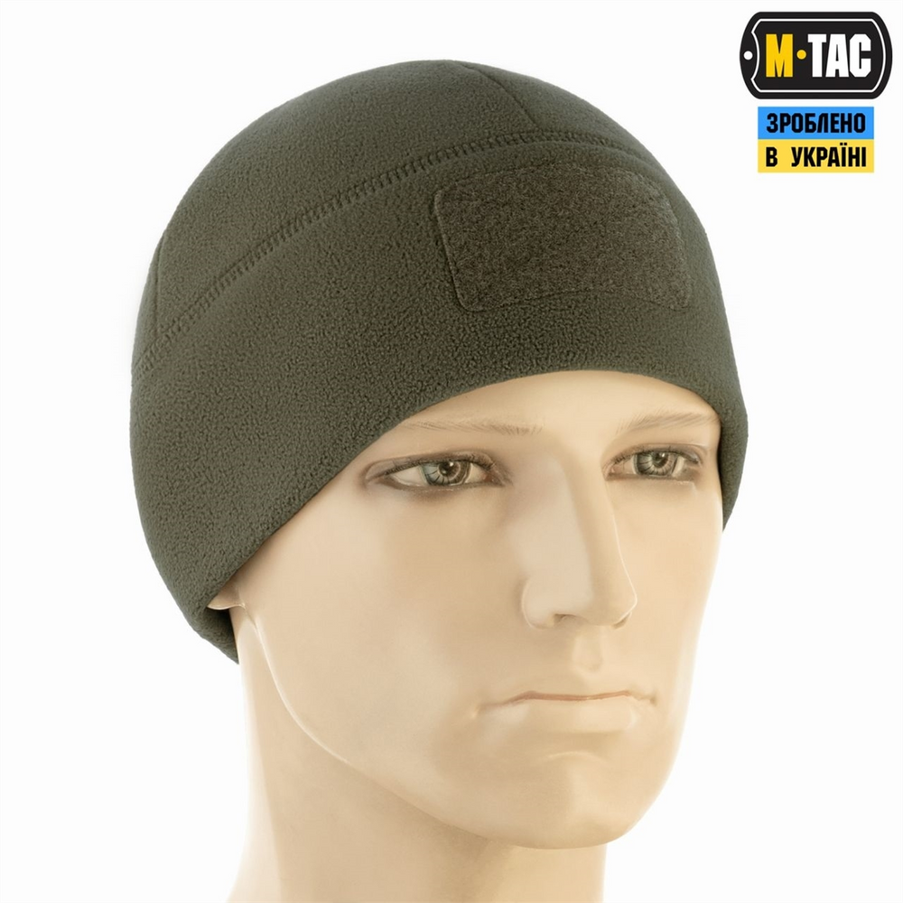 Шапка M-Tac Watch Cap Elite фліс (320г/м2) з липучкою M Зелена (Dark Olive) 221359 фото