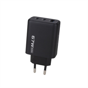 Зарядний пристрій Proove Silicone Power 2 67W (2*Type-C+USB) Чорний (Black) 255391 фото