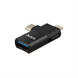 OTG перехідник Hoco UA17 iP male to USB female two-in-one Чорний (Black) 123335 фото 3