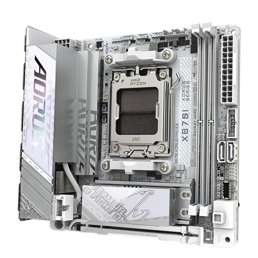 Материнська плата Gigabyte X870I Aorus Pro WiFi Біла (White) 208945 фото