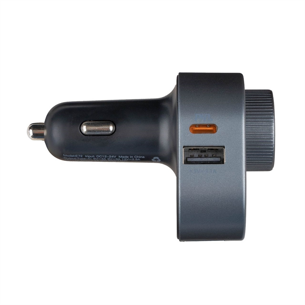 Fm-модулятор Hoco E72 Alegria 30W 2USB+Type-C Bluetooth Сірий (Grey) 111755 фото