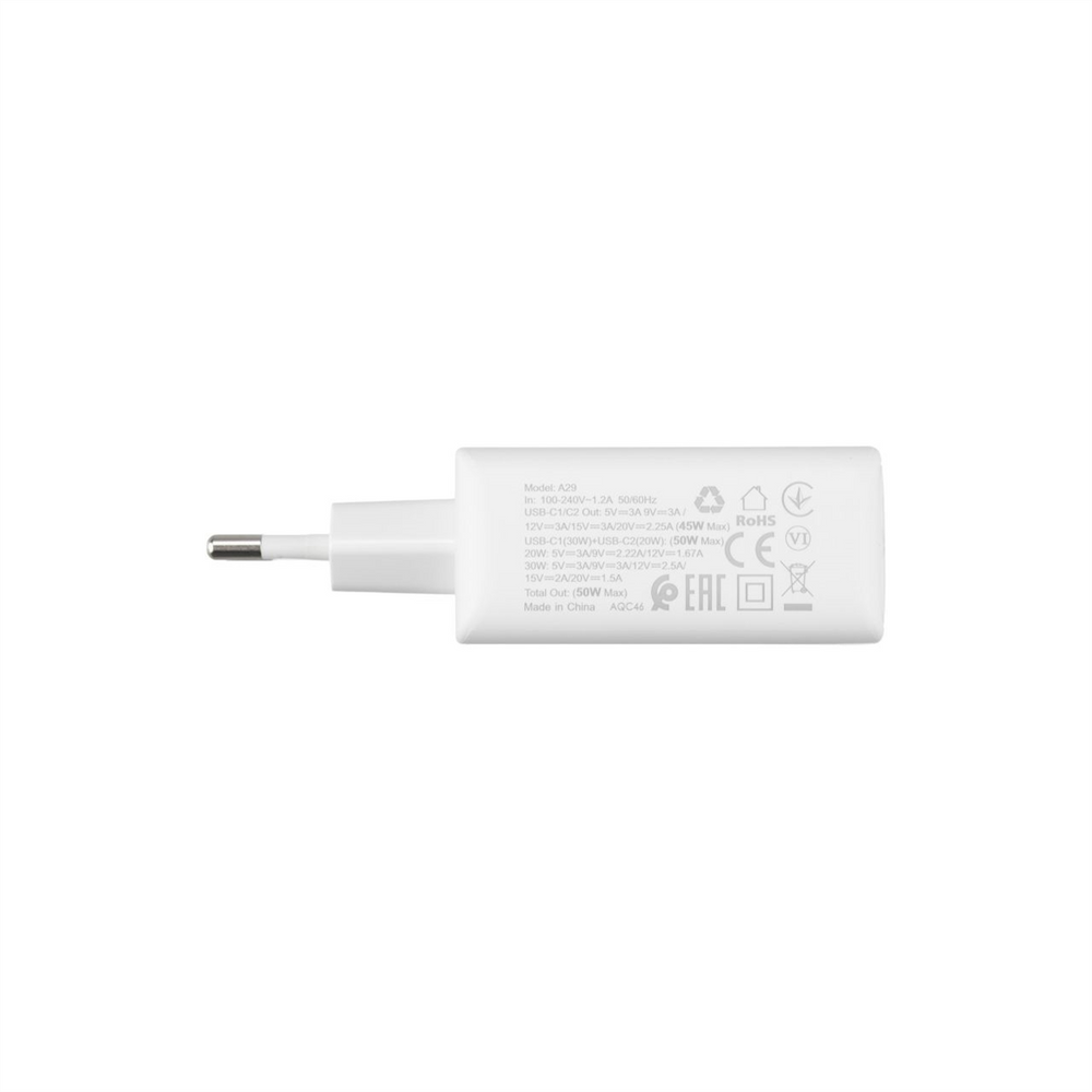 Зарядний пристрій Acefast A29 (2 USB-C) PD 50W Білий (White) 138500 фото