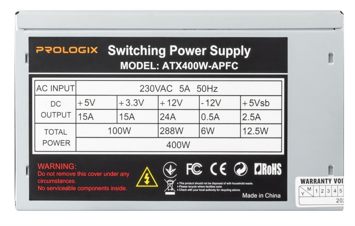 Блок живлення Prologix 400W APFC Bulk (E) Чорний (Black) 208738 фото