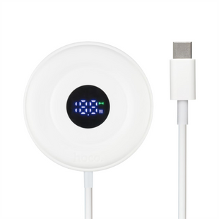 Зарядний пристрій бездротовий Hoco CW61 LED Білий (White) 135191 фото