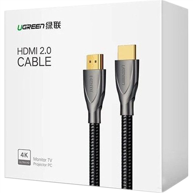 Кабель HDMI Ugreen HD131 Carbon Fiber Zinc Alloy 2м Сірий (Grey) 188852 фото