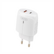 Зарядний пристрій USB XO L114 (USB + USB-C) 20W Білий (White) 112353 фото 1