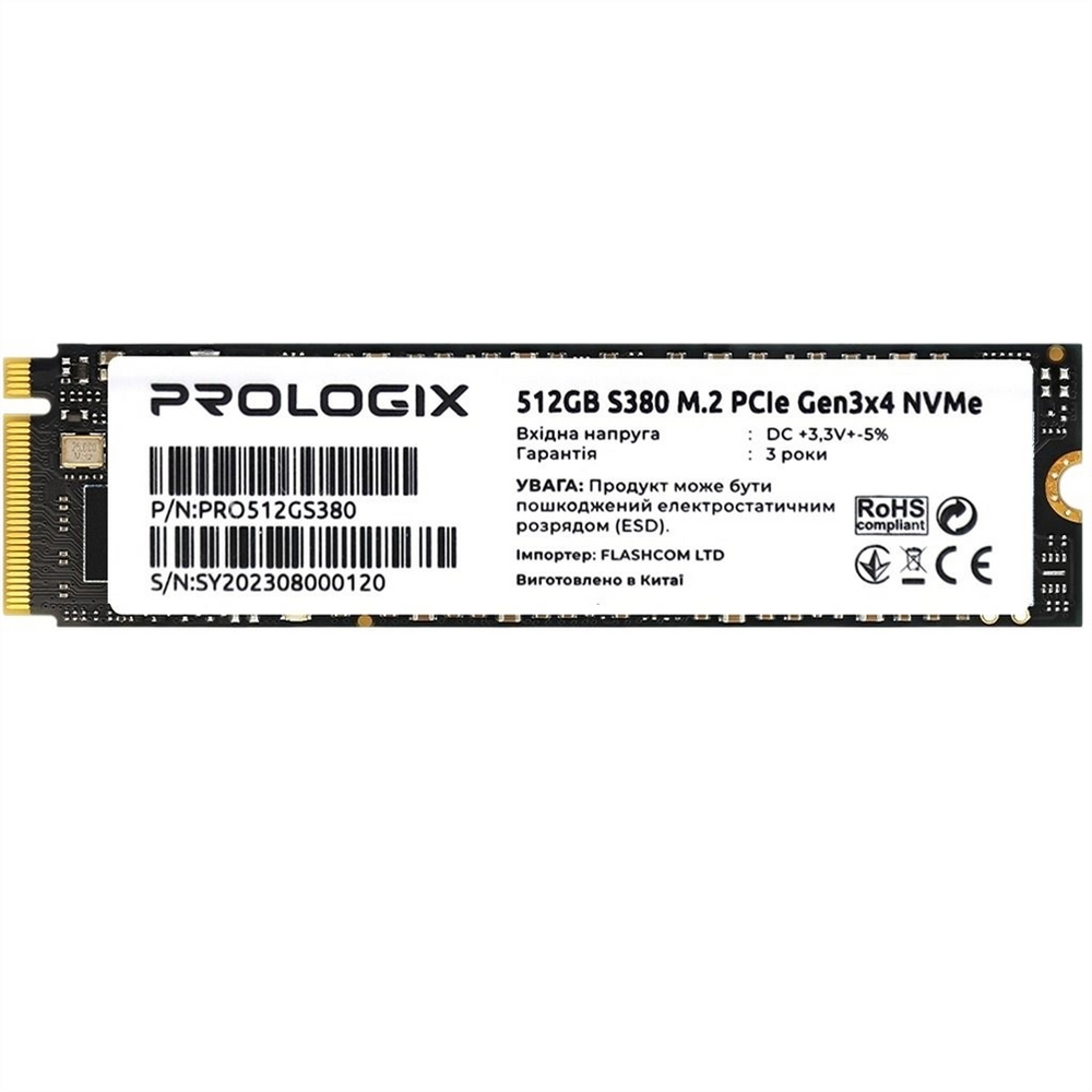 Накопичувач SSD 512GB Prologix S380 M.2 2280 3D TLC (PRO512GS380) 209528 фото