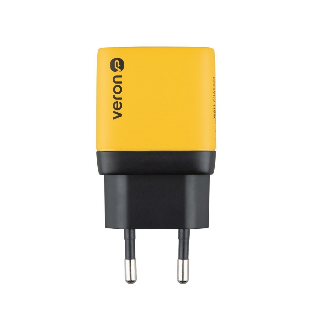 Зарядний пристрій Veron TC-35 GaN 40W (2 USB-C) Жовтий (Yellow) 138452 фото