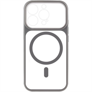 Чохол накладка для iPhone 14 Pro Max TPU+PC GETMAN Moon Clear with MagSafe Сіра (Grey) 264253 фото