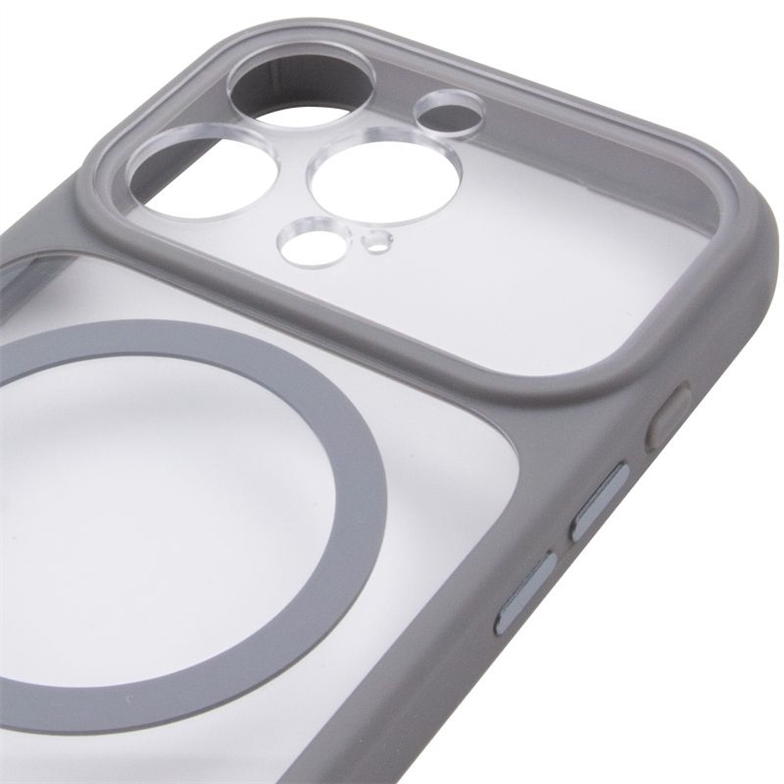 Чохол накладка для iPhone 14 Pro Max TPU+PC GETMAN Moon Clear with MagSafe Сіра (Grey) 264253 фото