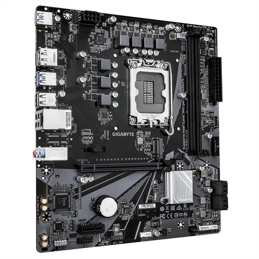 Материнська плата Gigabyte B760M H V2 Чорна (Black) 206809 фото