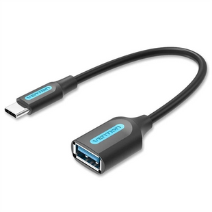 OTG кабель Vention USB 3.1 Type-C - OTG USB3.0 AF, 0.15 m, Чорний (Black) (CCVBB) 170712 фото