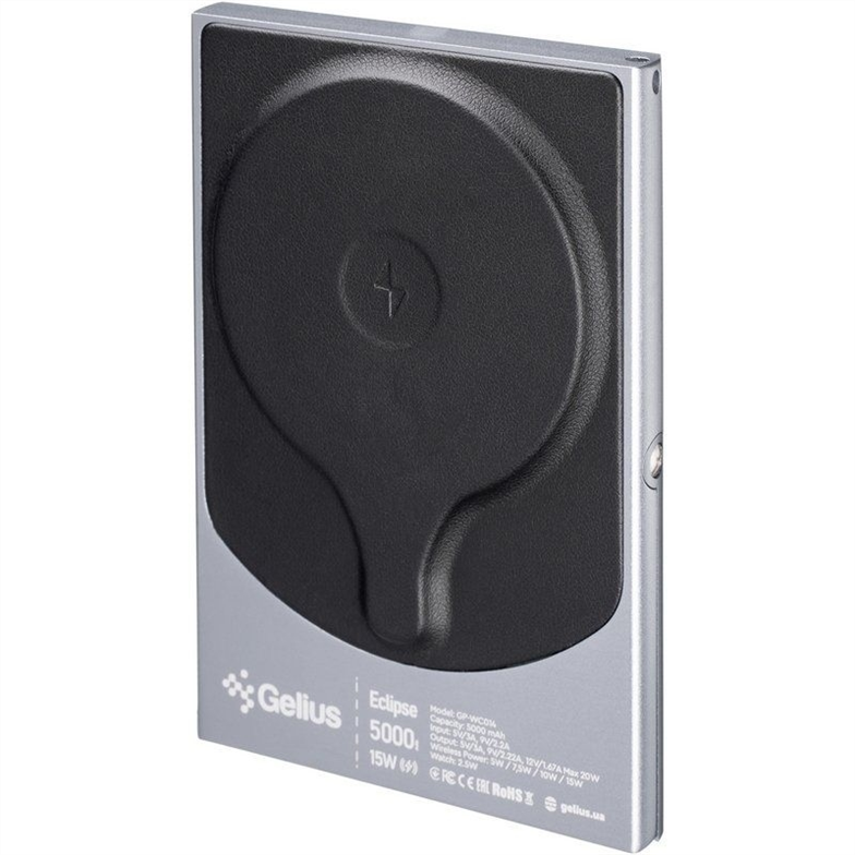 PowerBank 5000 mAh Gelius Eclipse GP-WC014 Magnetic Wireless 15W Чорний (Black) 147066 фото
