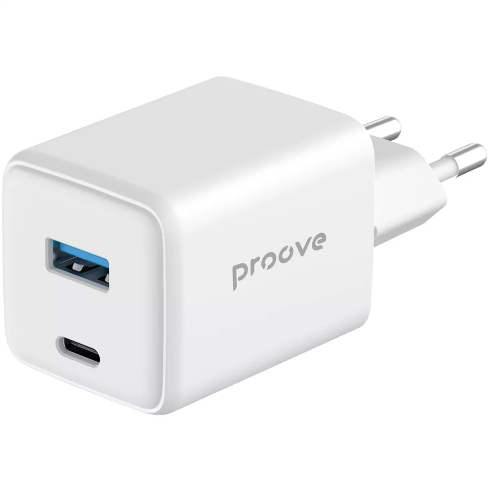 Зарядний пристрій Proove Pocket GaN 45W (1USB + 1USB-C) Білий (White) 145389 фото