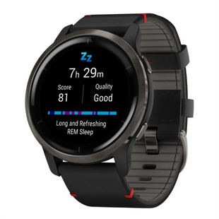 Смарт-годинник Garmin Venu 2 Slate with Black Leather Band (010-02430-21) 197295 фото