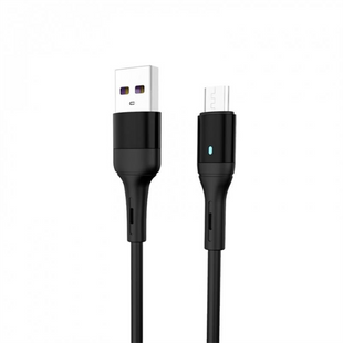 USB кабель SkyDolphin S06V LED Smart Power USB - micro USB (USB-000559) 1м Чорний (Black) 169965 фото