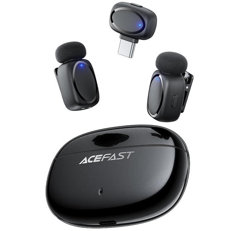 Мікрофон петличний бездротовий Acefast R2 Type-C Чорний (Black) 215670 фото