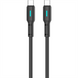 USB кабель Gelius Lumin Lamp GP-UC100 Type-C to Type-C (2м) (60W) Чорний (Black) 171249 фото 1