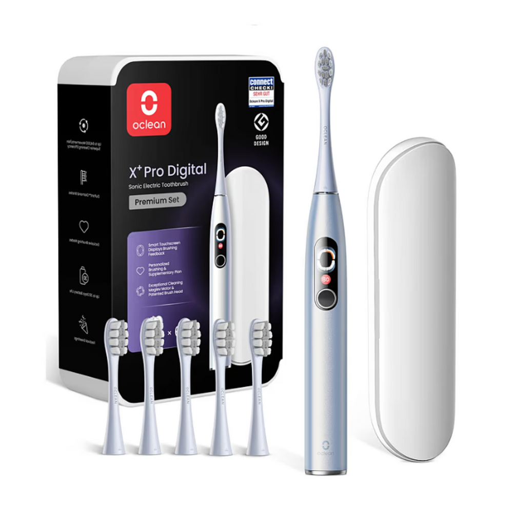 Електрична зубна щітка Oclean X Plus Pro Digital (6970810556179) Срібна (Silver) 216948 фото