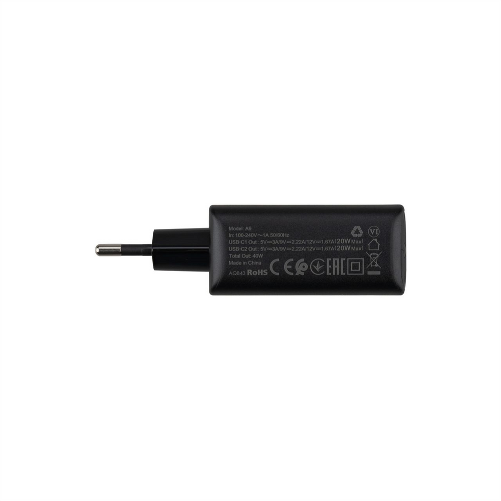 Зарядний пристрій Acefast A9 PD40W (2 USB-C) Чорний (Black) 98875 фото