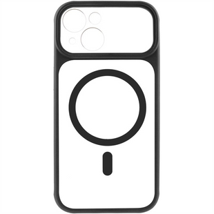 Чохол накладка для iPhone 13 TPU+PC GETMAN Moon Clear with MagSafe Чорна (Black) 264277 фото