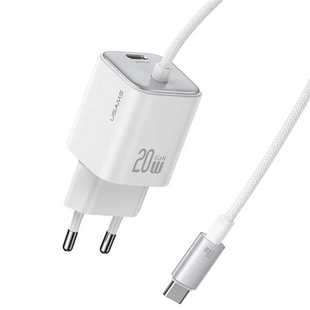 Зарядний пристрій Usams US-CC261 GaN JC Ser. 20W (2USB-C) + кабель Type-C to Type-C Білий (White) 166423 фото
