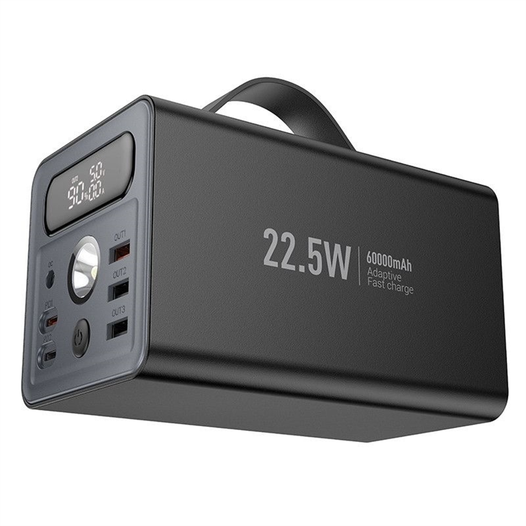 PowerBank 60000 mAh Hoco J138 22.5W+PD20W+DC12V Чорна (Black) 156346 фото