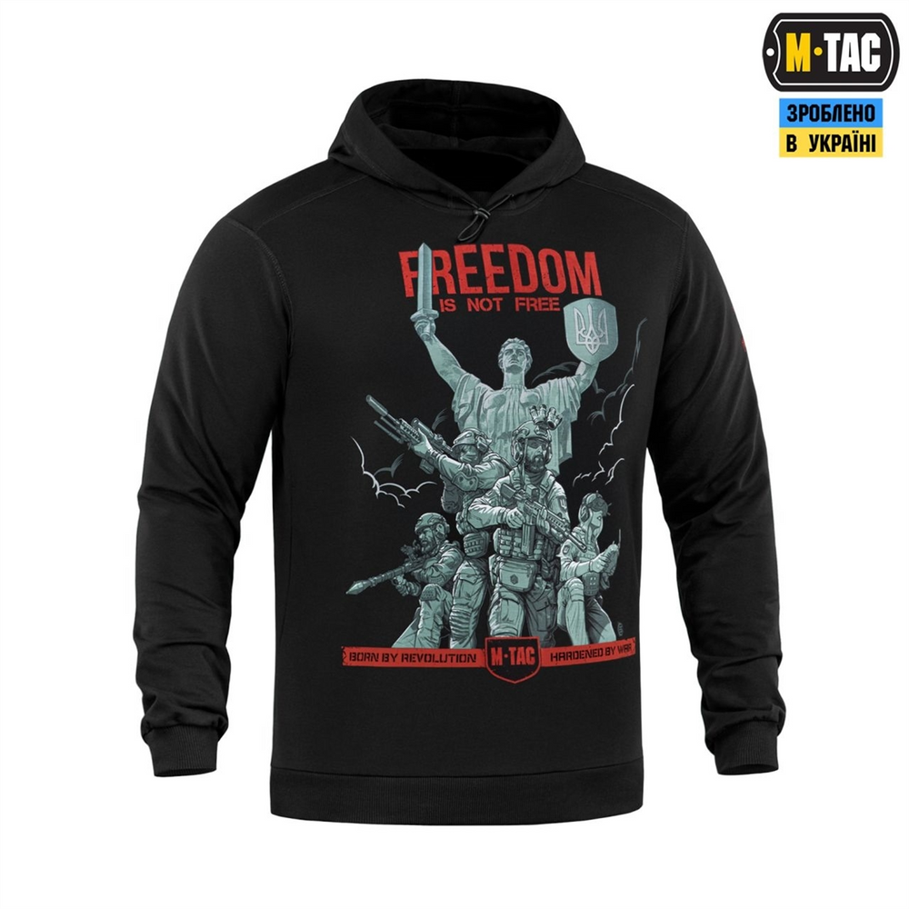 Кофта M-Tac Hoodie Freedom Чорна (Black) (2XL) 228632 фото