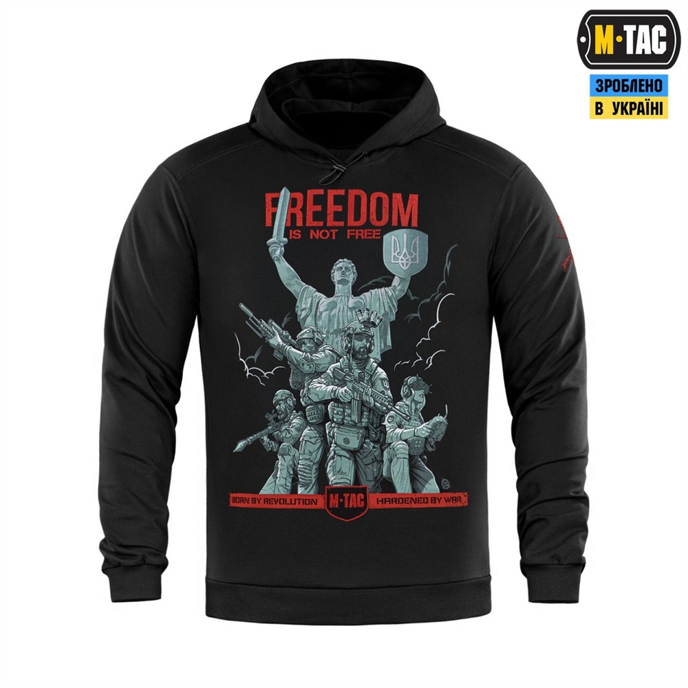 Кофта M-Tac Hoodie Freedom Чорна (Black) (2XL) 228632 фото