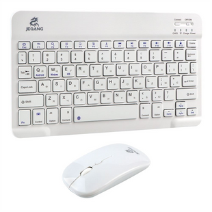 Клавіатура бездротова (2.4G+Bluetooth) Jeqang JB-350 + миша Біла (White) 170037 фото
