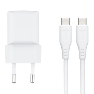 Зарядний пристрій Acefast A77 Mini GaN (USB-C) PD 30W + кабель Type-C to Type-C Білий (White) 138523 фото