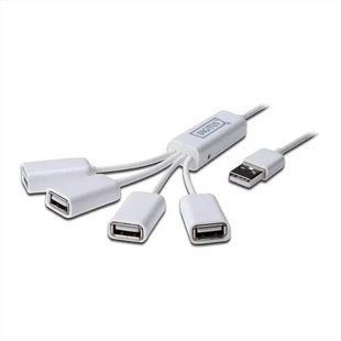 USB хаб DIGITUS USB-A 4хUSB-АF, 100см Білий (White) 189764 фото