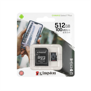 Карта пам'яті MicroSD Kingston Canvas Select Plus 512 Gb Class 10 A1 + адаптер 111593 фото