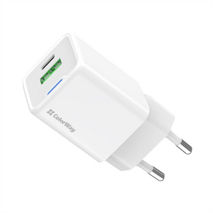 Зарядний пристрій ColorWay GaN Mini 30W PD Port PPS USB (Type-C PD + USB QC4.0) (CW-CHS053PD Білий (White) 165942 фото