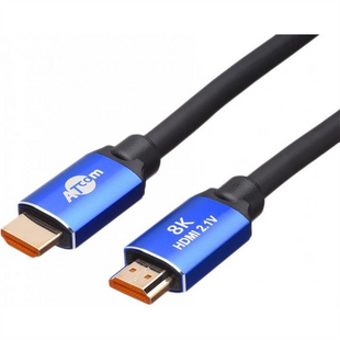 Кабель HDMI ATcom HDMI - HDMI V 2.1 (M/M), Real 8K (88855) 5м Чорний Синій (Black Blue) 188949 фото