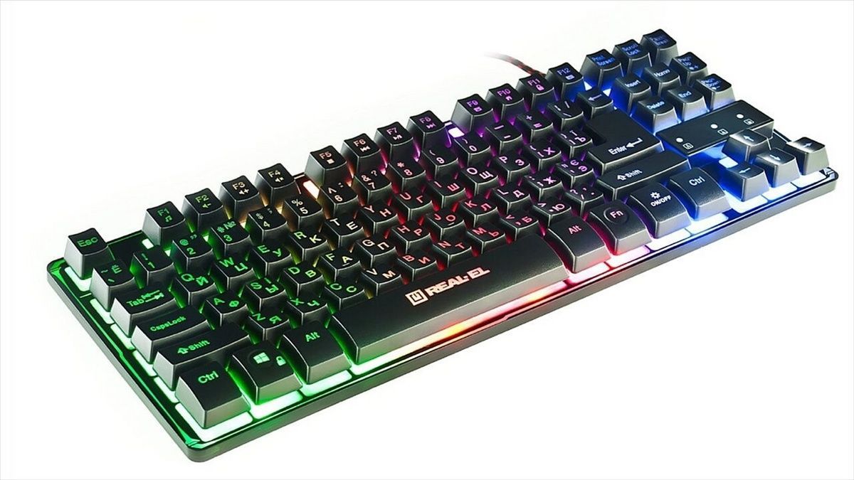 Клавіатура REAL-EL Gaming 8710 TKL Backlit Ukr Чорна (Black) 165596 фото