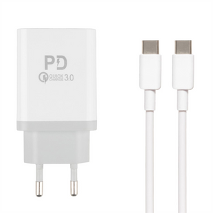 Зарядний пристрій REDDAX RDX-031 1USB/1Type-C 3A + кабель Type-C Білий (White) 109454 фото