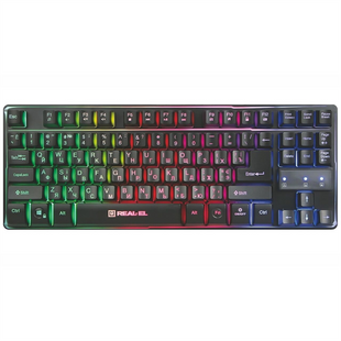 Клавіатура REAL-EL Gaming 8710 TKL Backlit Ukr Чорна (Black) 165596 фото