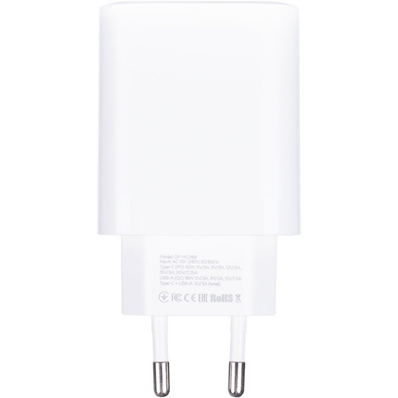 Зарядний пристрій Gelius Stratus GP-HC068 45W (1Type-C+1USB-A) Білий (White) 180620 фото