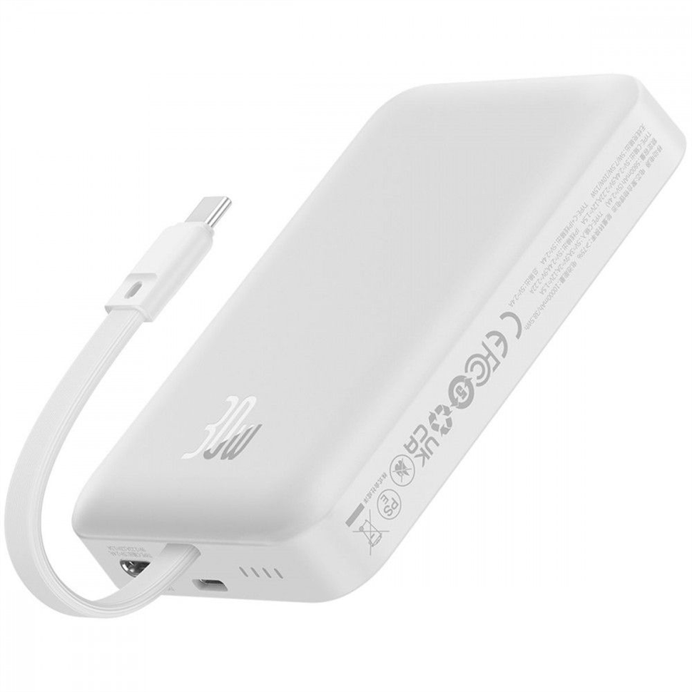 PowerBank 10000 mAh Baseus Magnetic Mini 30W Білий (White) 246816 фото