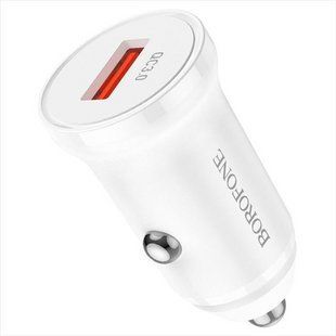 Автомобільний зарядний пристрій Borofone BZ18 QC3.0 (1USB-A) Білий (White) 184821 фото