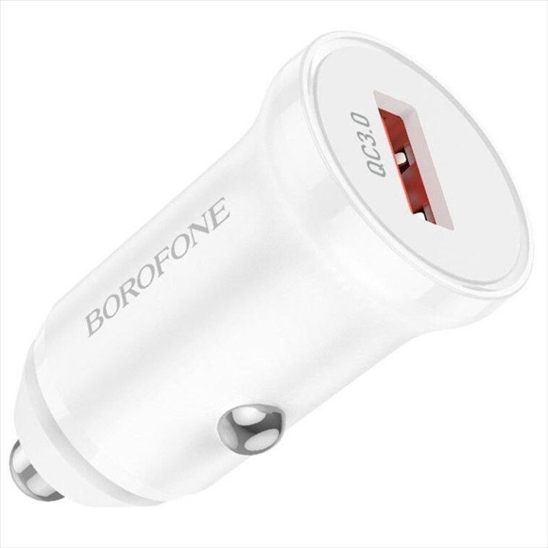 Автомобільний зарядний пристрій Borofone BZ18 QC3.0 (1USB-A) Білий (White) 184821 фото