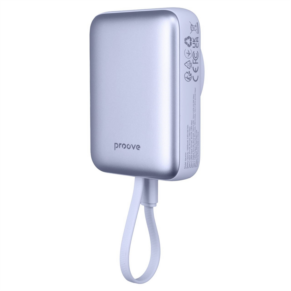 PowerBank 10000 mAh Proove Neutron Wireless 22.5W Фіолетовий (Purple) 182193 фото