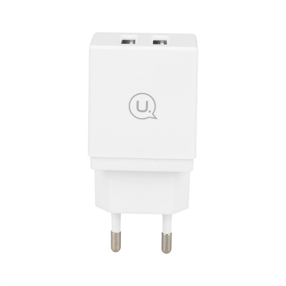 Зарядний пристрій Usams CC090 (2 USB) 2.1A + кабель Lightning Білий (White) 138537 фото