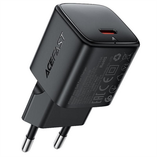 Зарядний пристрій Acefast A118 PD30W GaN (1USB-C) Чорний (Black) 248969 фото