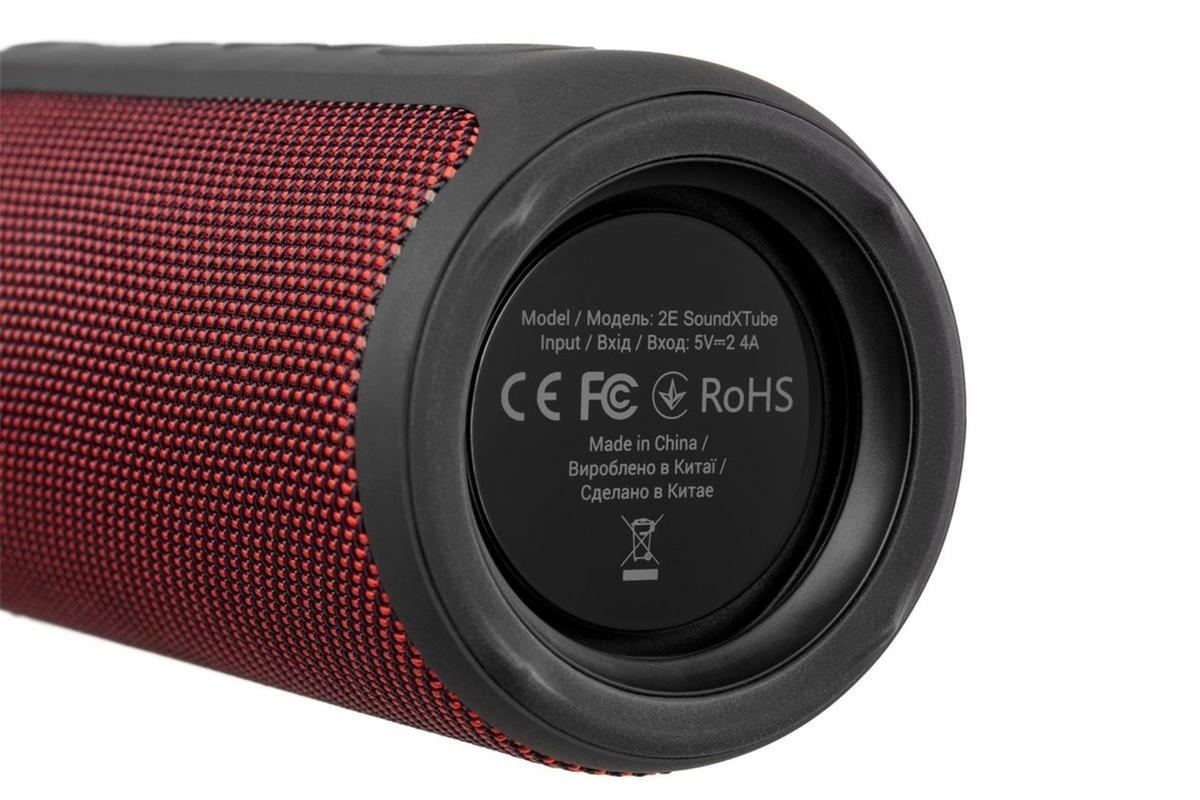 Колонка 2E SoundXTube TWS MP3 Wireless Waterproof Червона (Red) 145095 фото