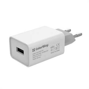 Зарядний пристрій ColorWay AutoID (1USBx2A) (CW-CHS012-WT) Білий (White) 165820 фото